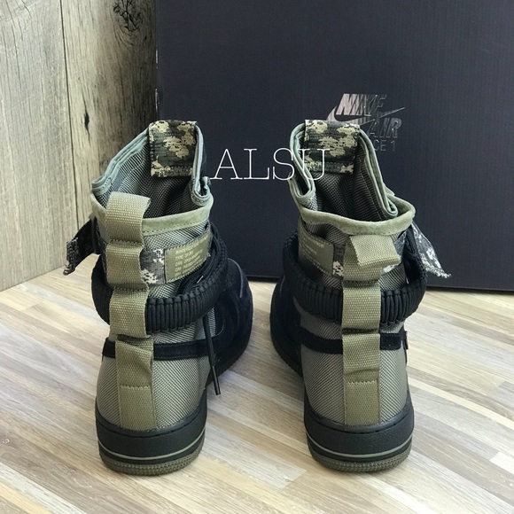 Nike SF AF 1 Suede Black Medium Olive Men’s AUTHEN - Picture 3 of 8